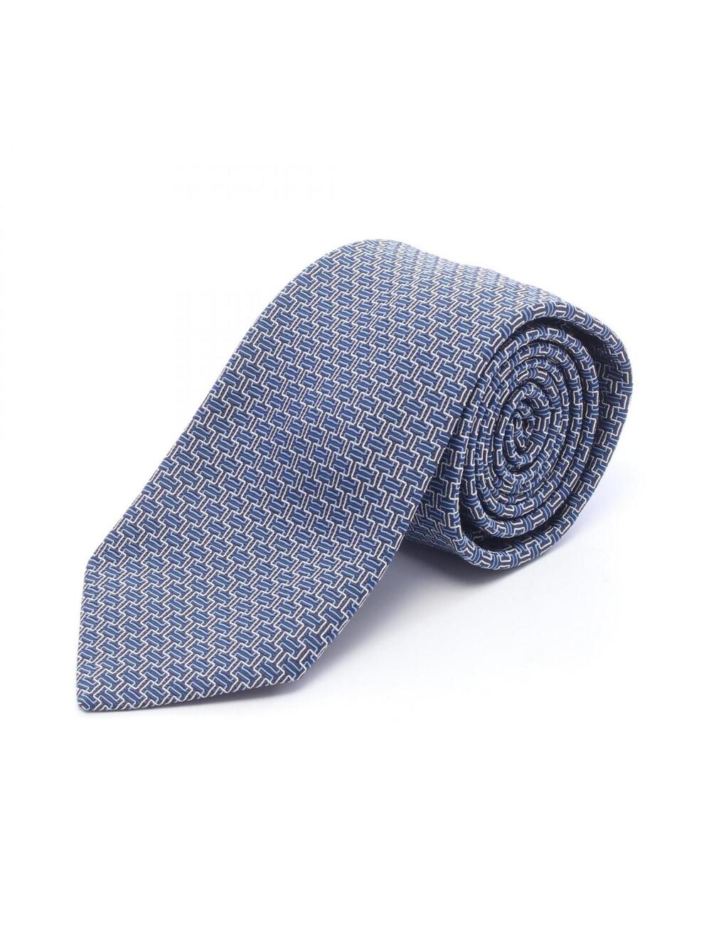 Hermes All Over Print Tie Silk Blue #362763H36B